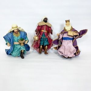 Vintage Midwest Importers Paper Mache Nativity 3 Kings Taiwan